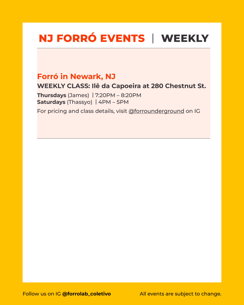 Forró Class in Newark (Saturdays)