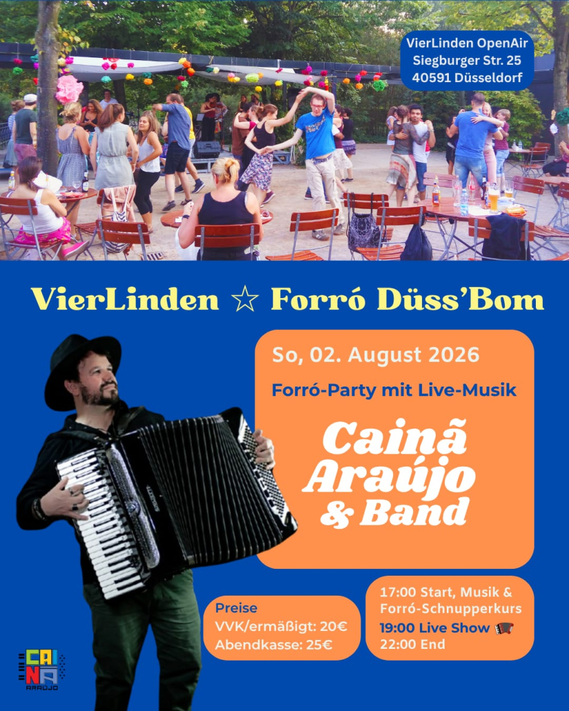 Forró Event Düsseldorf: VierLinden Open Air with Cainã
