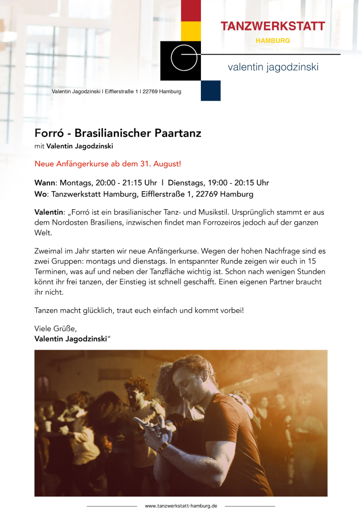 Forró Anfängerkurs – Tanzwerkstatt Hamburg